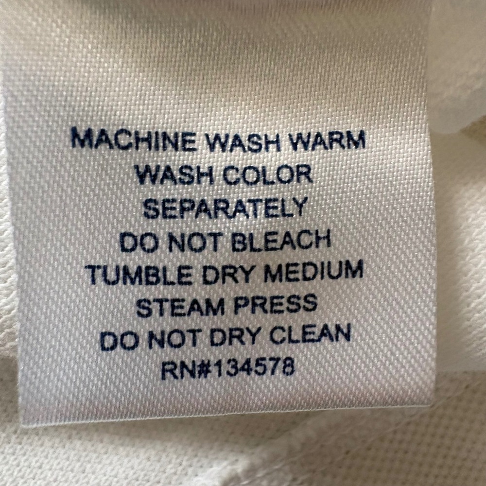 Vineyard Vines Mens Small Polo Shirt White Short Sleeve Pique Cotton Preppy - Picture 5 of 5